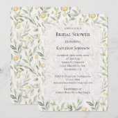 Invitation Fête des mariées aux citrons jaunes frais (Devant / Derrière)