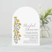 Invitation Fête des mariées aux fleurs de betercups jaunes d' (Debout devant)