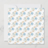 Invitation Fête des mariées aux fleurs de pivoines bleues et  (Dos)