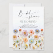 Invitation Fête des mariées aux fleurs sauvages du Boho rose (Devant)