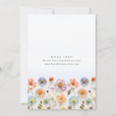 Invitation Fête des mariées aux fleurs sauvages du Boho rose (Dos)