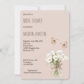 Invitation Fête des mariées aux papillons floraux de Calla Li (Devant)