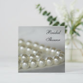 Invitation Fête des mariées aux perles blanches (Debout devant)