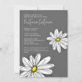 Invitation Fête des mariées avec Fleurs marguerites modernes (Devant)