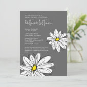 Invitation Fête des mariées avec Fleurs marguerites modernes (Debout devant)