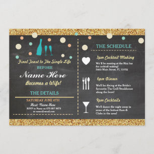 Invitation Fête des mariées Bachelorette Parties scintillant