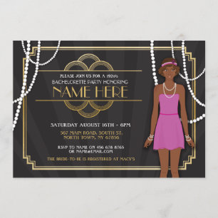 Invitation Fête des mariées Bachelorette Party 1920s Invitati