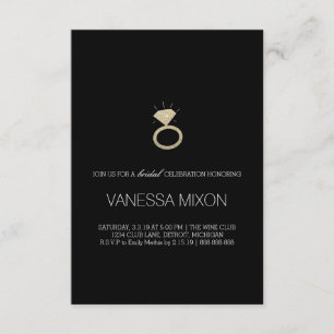 Invitation Fête des mariées Bague de diamant noi
