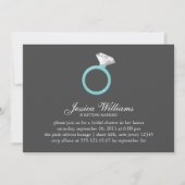 Invitation Fête des mariées Bague Diamant Bleu (Devant)