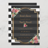 Invitation Fête des mariées, bande, noir blanc (Devant / Derrière)