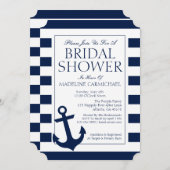 Invitation Fête des mariées | Bandes Nautiques (Devant / Derrière)