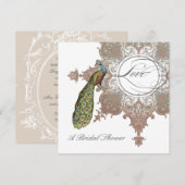 Invitation Fête des mariées baroque Peacock - Moch (Devant / Derrière)