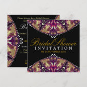 Invitation Fête des mariées Batik Gold+Bourgogne m (Devant / Derrière)