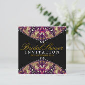 Invitation Fête des mariées Batik Gold+Bourgogne m (Debout devant)