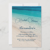 Invitation Fête des mariées Beach Scène Côte Bleu (Devant)