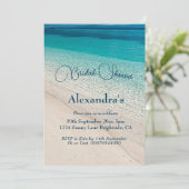 Invitation Fête des mariées Beach Scène Côte Bleu (Debout devant)