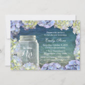 Invitation Fête des mariées Beach Wedding Mason Jar & Hydrang (Devant)