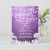 Invitation Fête des mariées Bébé's Breath Moderne violet (Debout devant)