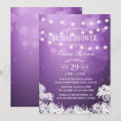 Invitation Fête des mariées Bébé's Breath Moderne violet (Devant / Derrière)