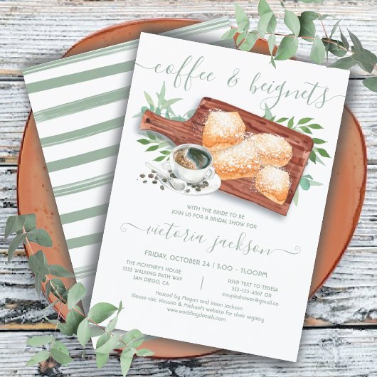 Invitation Fête des mariées Beignets & Café Board