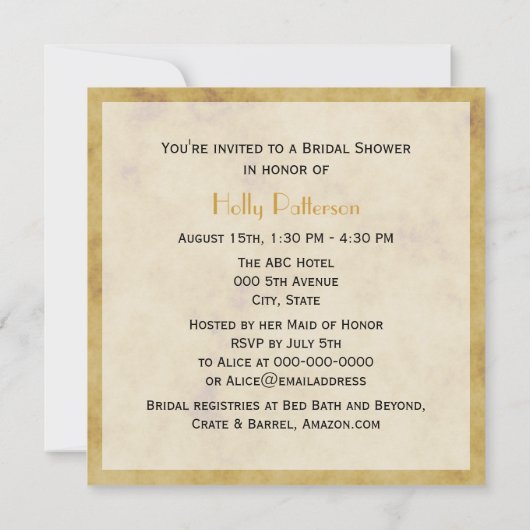 Invitation Fête des mariées BG SQ en fer à cheval rustique (Dos)