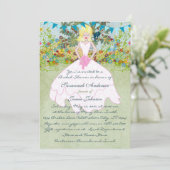 Invitation Fête des mariées Bird Cage Embrasser Inséparables (Debout devant)