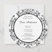 Invitation Fête des mariées Black Daisy Damask Custom Invitat (Dos)