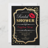 Invitation Fête des mariées - Black Red Gold (Devant)
