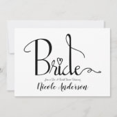 Invitation Fête des mariées Black White Modern Chic Bride (Devant)