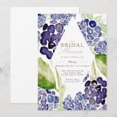 Invitation Fête des mariées Blackberry | Berry aquarelle (Devant / Derrière)