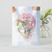 Invitation Fête des mariées blanc dentelle Mariage (Debout devant)