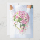 Invitation Fête des mariées blanc dentelle Mariage (Dos)