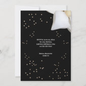 Invitation Fête des mariées blanc Magnolia noir élégant (Dos)