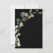 Invitation Fête des mariées Blanc noir vert Eucalyptus (Dos)