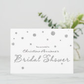 Invitation FÊTE DES MARIÉES blanc Parties scintillant argent (Debout devant)