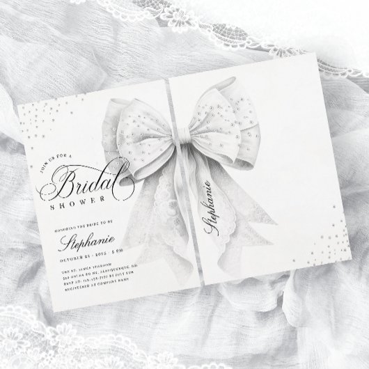 Invitation Fête des mariées blanche