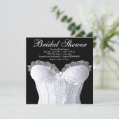 Invitation Fête des mariées blanche Corset Damask (Debout devant)