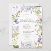 Invitation Fête des mariées blanche de Fleur sauvage rustique (Devant)