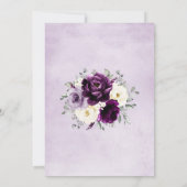 Invitation Fête des mariées blanche de prune d'aubergine pour (Dos)