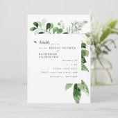 Invitation Fête des mariées blanche d'Eucalyptus moderne (Debout devant)