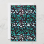 Invitation Fête des mariées blanche fleurie verte et argent (Dos)