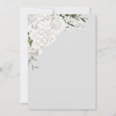 Invitation Fête des mariées blanche florale gris (Dos)