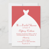 Invitation Fête des mariées blanche Mariage rose (Devant)