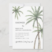 Invitation Fête des mariées blanche palmier (Devant)