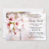 Invitation Fête des mariées blanche rose cerise printemps (Devant)