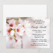 Invitation Fête des mariées blanche rose cerise printemps (Devant / Derrière)