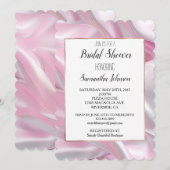 Invitation Fête des mariées blanche rose soyeux (Devant / Derrière)