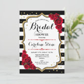 Invitation Fête des mariées - Blancs Noirs Roses Rouge Or (Debout devant)