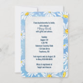 Invitation Fête des mariées Blancs Sur Bleu (Dos)