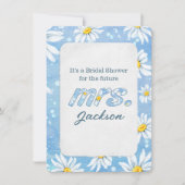 Invitation Fête des mariées Blancs Sur Bleu (Devant)